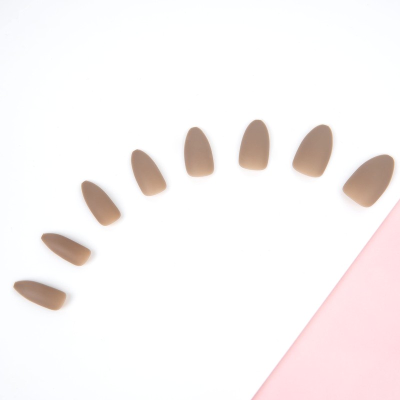 Invogue Taupe Nude Oval Nails (24 Pieces)