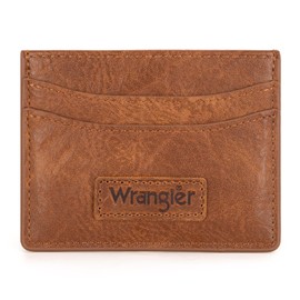 Montana West X Wrangler Small Credit Card Holder for Women Rfid Blocking Credit Wallet, Brown, Trendy
