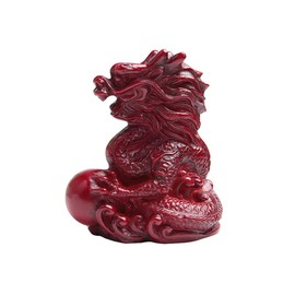 Acxico 1Pcs Mini RED Chinese Feng Shui Dragon Figurine Statue for Luck Success