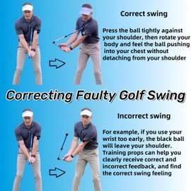 Golf Swing Trainer, Portable Collapsible Trainer, Improve Swing Posture, Golf Grip Trainer, Essential Swing Posture Corrector for Beginners (Right Hand Grip(Black))