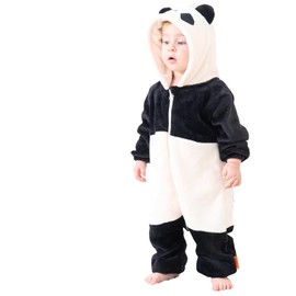 Boys Girls Baby Infant Romper Animal Pattern Unicorn Lion Bear Panda Bunny Bull Dinosaur Crocodile Onesie Pyjamas Sleepsuit Outfit Bodysuits Soft Fleece Extra Thickness (Panda, 24-36 Months)