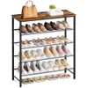 Kitsure Shoe Rack for Closet, Rustic Brown Shoe Organizer with