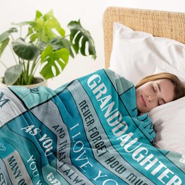 Yesbird Granddaughter Gifts from Grandma Grandpa, Granddaughter 18th Birthday Gifts, Birthday Anniversary Graduation Gift for Granddaughter from Grandparents, to My Granddaughter Blanket 150x130CM