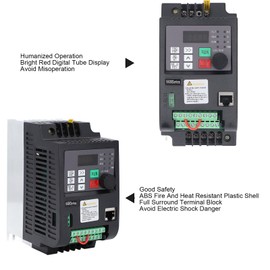 Solar Inverter 2.2KW Single Phase Solar Photovoltaic Pump Drive Converter Variable Frequency Speed Controller DC200‑400V Input 0‑220VAC Output