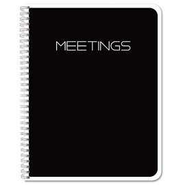 BookFactory Meeting Notebook/Meeting Book - Black 120 Pages (Ruled Format), 8.5in x 11in, Wire-O Bound (MTG-120-7CW-A-(Meetings-K)-MX)