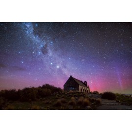 Yanoman 10-1494 Jigsaw Puzzle KAGAYA Church of the Good Shepherd and Aurora (New Zealand) 10-1494 (50 x 75 cm) Jigsaw Puzzle (Made in Japan), Includes Service Card and Tricets