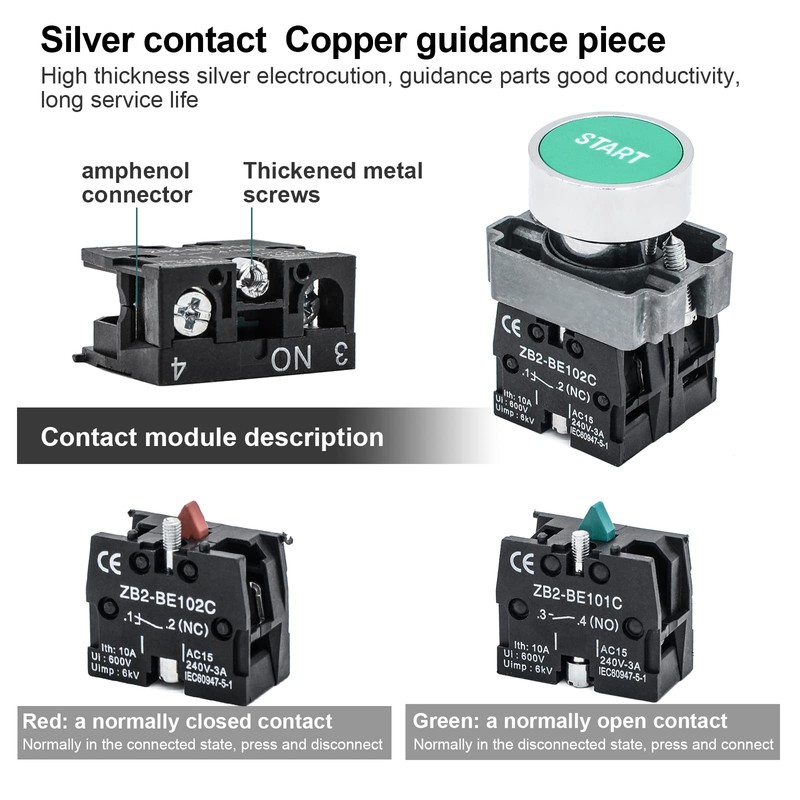 OELFFOW IP67 Outdoor Waterproof Box 2 Push Button (Letter) Emergency