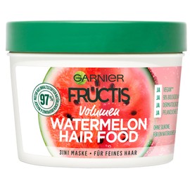 Garnier Hair Mask, Watermelon, Hairfood Moisturising 3-in-1 Mask, Gently Detangles Fine Hair, Gives Unparalleled Shine, Fructis, 390 ml