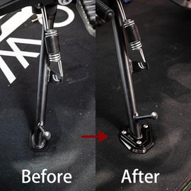 ZEXDDI Fit for Loncin Voge 525 DSX DSX525 525DSX DSX 525 2023 2024 DS525X DS 525X Motorcycle CNC Side Stand Extension Pad Kickstand Foot Magnification Plate (Black)