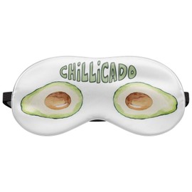 Sleep Mask Travel Relax Eye Cover Bed Emoji Nap Blindfold His Yellow Green Chillicado [042]
