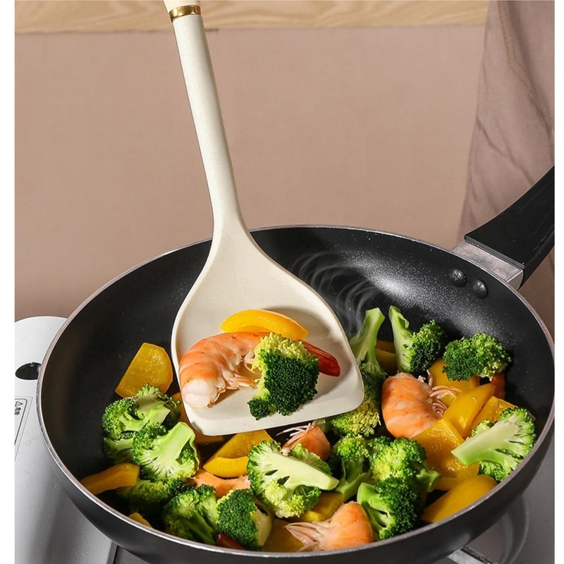 Pack of 2 Silicone Solid Turner, Non Stick Slotted Kitchen