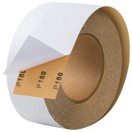 Shawya PSA Longboard Sandpaper 180-Grit 2-3/4in x 20 Yards Self Adhesive Stickyback Continuous Roll PSA Sandpaper Roll for Automotive Woodworking Air File Sanders Hand Sanding Blocks