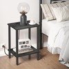 TUTOTAK End Table with Charging Station, Side Table with USB
