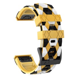 OVERSTEP Compatible with Fenix 5 Watch Band, 22mm QuickFit Quick Release Strap for Garmin Fenix 5 Plus/Fenix 6/ Fenix 6 Pro/Fenix 7/ Forerunner 935/ Forerunner 945/ Quatix 5 Smartwatches (Yellow)