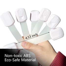 Qgond 6-Pack Baby Proof Cabinet Locks – No Drill Adjustable Safety Straps for Fridge, Oven, Toilet Seat, Drawers & Doors | Child & Pet Proofing, Multi-Purpose Home Security