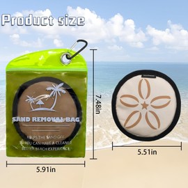 Chzisuyy Sand Remover for Beach, Sand Removal Bag, Must Haves Gift for Beach Vacation Camping Travel Trip Talc-Free, Reusable (Light Brown, Round)