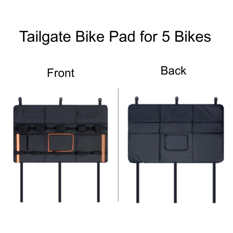 Tailgate Bike Pad for 5 Bikes, Heavy Duty Oxford Fabric