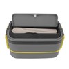 Lunch Box Double Layer Microwave Safe Leakage Proof Stainless Steel