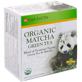 Uncle Lees Tea Bolsitas De Té Verde Matcha Orgánico Uncle LeeS, 40 Unidades Mezcla Energizante Natural, Rica En Antioxidantes Y Baja En Cafeína.      