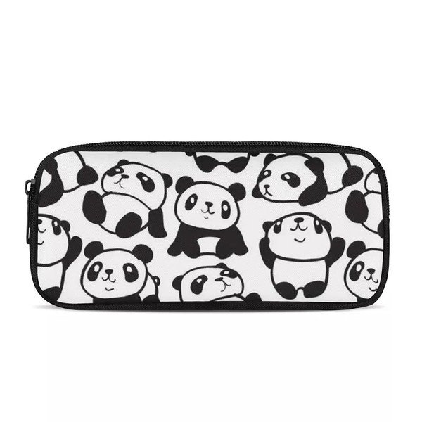 Amzbeauty Portable Multifunctional Colorful Bag for Office School Stationery Cosmetic Makeup Coin Purse, Cute Panda 01, School bag