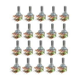 uxcell WH148 50K Ohm Variable Resistors Dual Turn Rotary Carbon Film Taper Potentiometer 20pcs