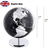 Exerz 8" World Globe Black - Stainless Steel Arc and