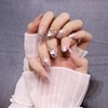 Nude Powder Nail Tips 3D Small Floral Pattern 24pcs French