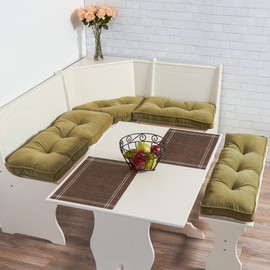 South Pine Porch Hampton 4-Piece Kitchen Nook Cushion Set, Moss