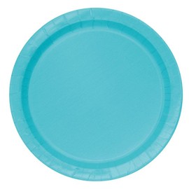 Unique 46855EU Eco-Friendly Paper Plates-23 cm-Teal Colour-8 Count (Pack of 1), Pack of 10