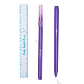 2pcs Microblading Marking Pen with Measuring Ruler Purple Eyebrow 0.5mm Tattoo Skin Mapping Pen Tools for Permanent Makeup