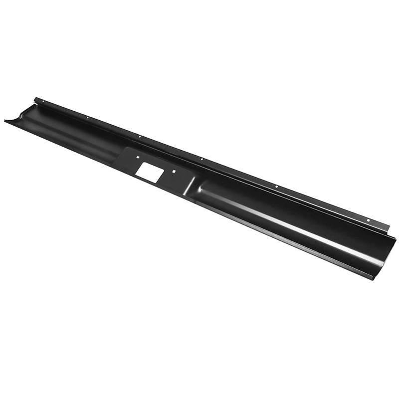 SEBLAFF Rear Bumper Black Roll Pan Steel with License Plate