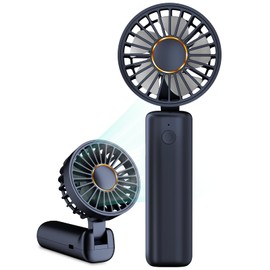 Hssio Portable Handheld Fan, Mini Desk Fan Foldable 2000mAh, 180° Ratotion, 3 Speeds, Ultra Quite, Up to 8H Long Use Time, Small Personal Cooling Fans Makeup Lash Fan for Women Girls