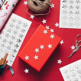 1920 Silver Foil Star Stickers for Rewards, Charts, DIY Crafts, Scrapbooking, Planners, and Classroom Projects, 0.6" Diameter