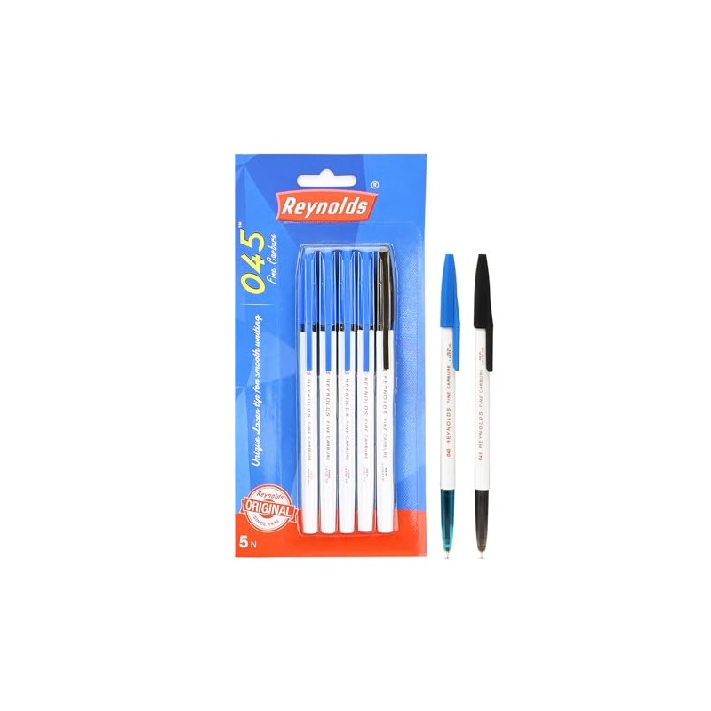 Reynolds 045 Ball Pen SET - 5 PENS (4 Blue