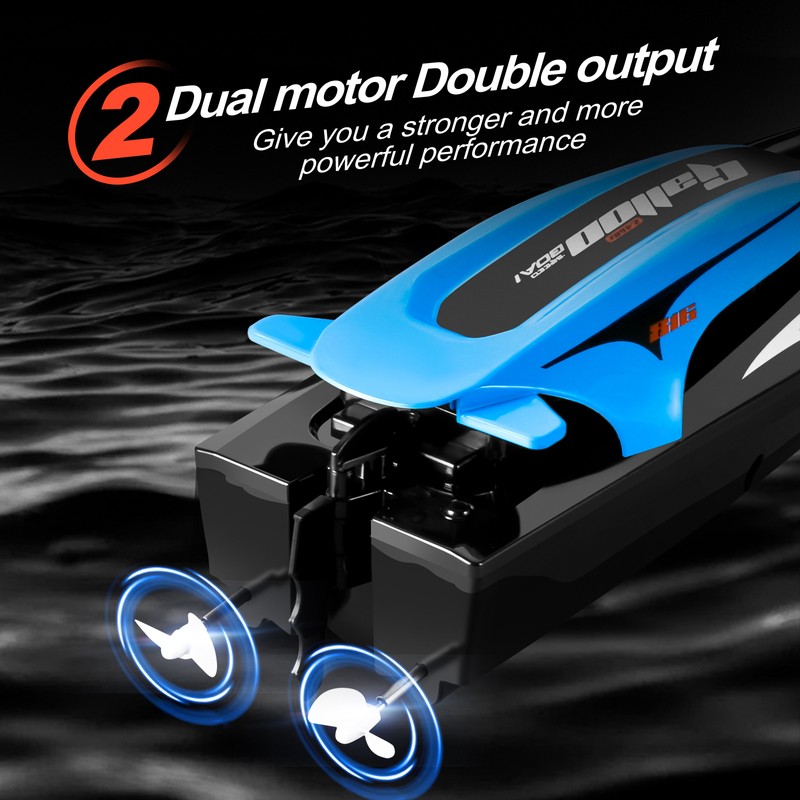 Remote Control Boat, 2.4G 20km/h High-speed Waterproof Remote Control Speed