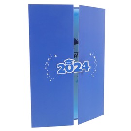 Operitacx 2024-Abschluss-Gästebuch Klasse Von 2024-Abschluss-Signaturbuch Glückwünsche Abschluss- Für High-School-College-Abschluss-Party-Gastgeschenk Blau