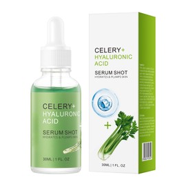 Hyaluronic Acid Serum with Celary, Face Serum for Moisturizing, Plumping and Smoothing, Hyrating Facial Serums for All Skin Types, 1.7 oz