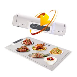 Food Warming Mat, Fast Heating Silicone Food Warming Mat in 10 Seconds, Easy to Carry, with Child Lock, Timed Off Time, for Buffets, Family Gatherings, Shabbat, Holidays, Countertops