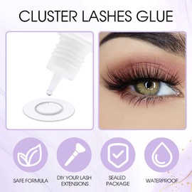 Cluster Lash Glue Clear Sensitive Lash Extension Glue Mild Fast Drying Waterproof Individual Eye Lash Glue DIY Lash Extension Glue Strong Hold Eyelash Glue For Lash Extensions(5ML)