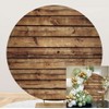 Leowefowa Polyester Rustic Wood Board Round Backdrop (Without Stand,not Real