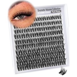 Flaunt Cluster Lashes Short 8-14MM Eyelash Clusters Wispy Lash Clusters Ultra-Dense Cluster Eyelash Extensions CD-Curly Wet Look Individual Lashes 110PCS Natural Clusters