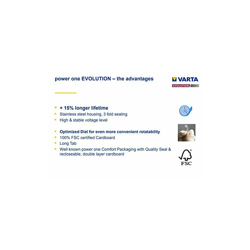PowerOne Evolution Size 675 Hearing Aid Batteries - 1.45V Zinc