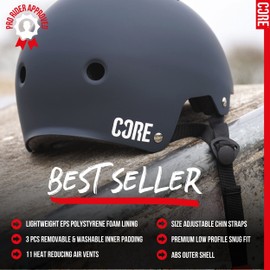 CORE Protection Action Sports Helmet Skate/BMX/Bike/MTB/Roller Derby/Scooter - White, XS/S