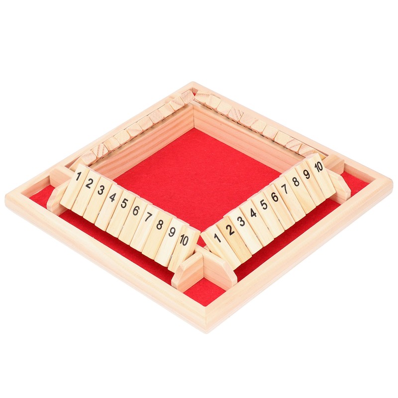 Wooden Number Board Dices Game Set Toy for 4 People
