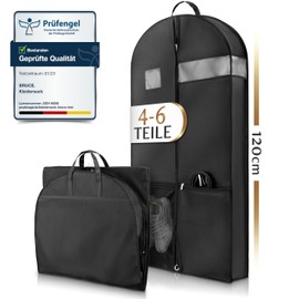 Bruce.® Large Garment Bag for 4-6 Pieces, 12 cm Depth, 120 x 60 cm, Wrinkle-Free and Moth-Free Storage, High-Quality Garment Cover for Suit and Dress, Breathable and Waterproof Garment Bag