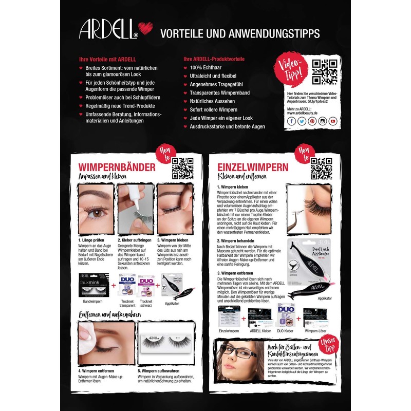 Ardell 2 x Pairs of Real Hair Eyelashes with Duo