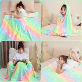 Athaelay - Manta de unicornio para niños de 2, 3, 4, 5, 6, 7, 8, 9, 10 años