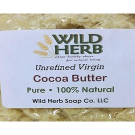 Wild Herb Pure Cocoa Butter - sourced from USDA and ISO 9001 Certified Organic Supplier 1 LB