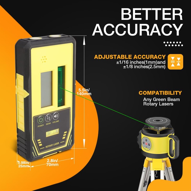 MOUNTLASER Digital Rotary Laser Receiver with Dual Display and Built-In