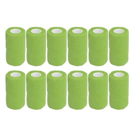 Vendaje Autoadhesivo de 12 Piezas, Material Poroso No Tejido y Vendaje de Látex Cinta Autoadhesiva Fuerte Peso Ligero Conveniente para Llevar Vendaje para el Cuidado de Heridas (Verde)